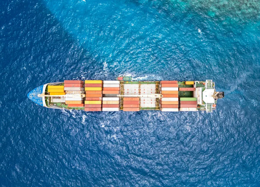 Container vessel underway at sea (illustrative vessel type)